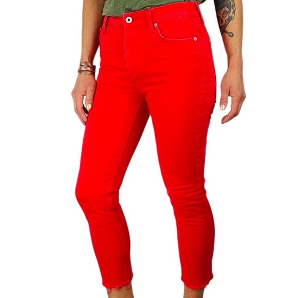 Lucky Brand BRIDGETTE SKINNY 2/26x23 Red  Raw Hem - Picture 5 of 7